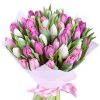 букет до свята 49 тюльпанів білих і рожевих