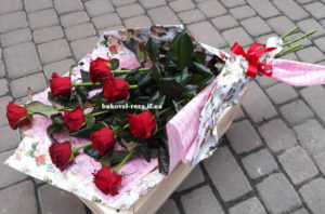 красные розы в букете фото