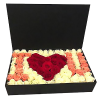 букет 101 троянда в коробці «I love you»