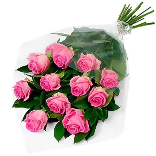 букет 11 рожевих троянд "Аква"