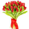 букет 25 червоних тюльпанів