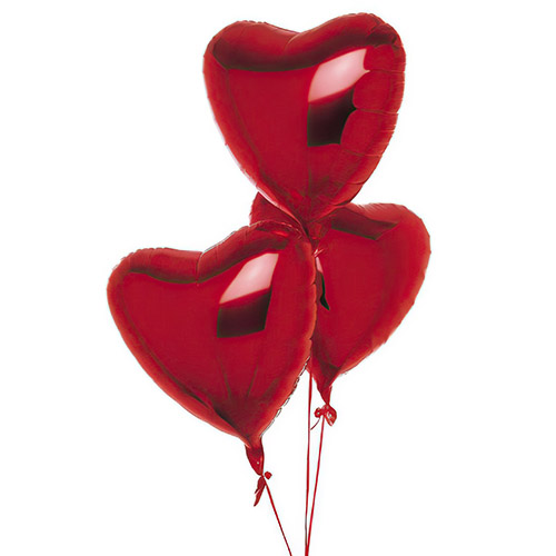 Фото товара 3 фольговані кульки у формі серця у Чернівцях