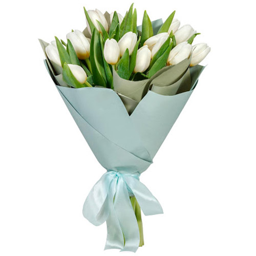 Фото товара 15 белых тюльпанов у Чернівцях