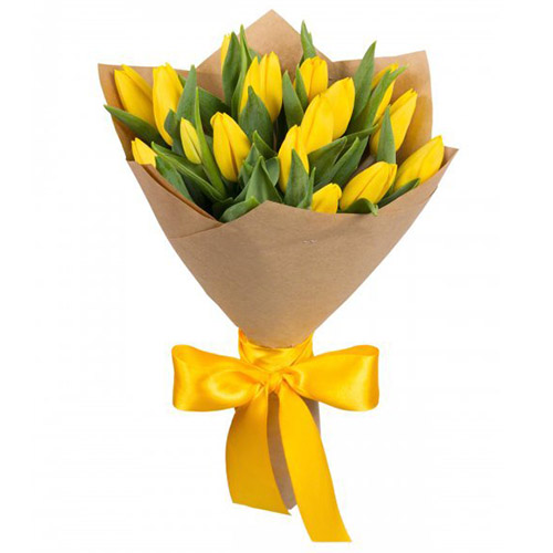 Фото товара 15 жёлтых тюльпанов у Чернівцях