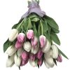 Фото товара 35 тюльпанов "Радужный микс" с лентой у Чернівцях