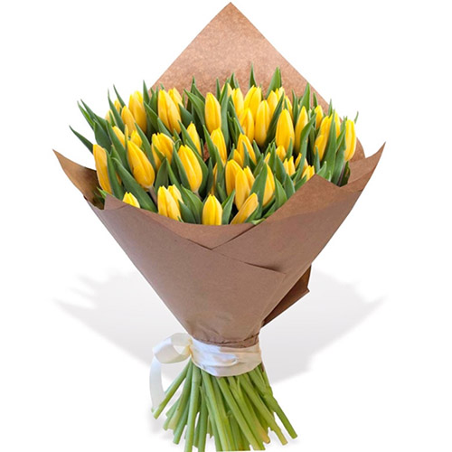 Фото товара 45 жёлтых тюльпанов "Золотое руно" у Чернівцях