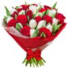 Фото товара 101 червоний тюльпан у коробці у Чернівцях