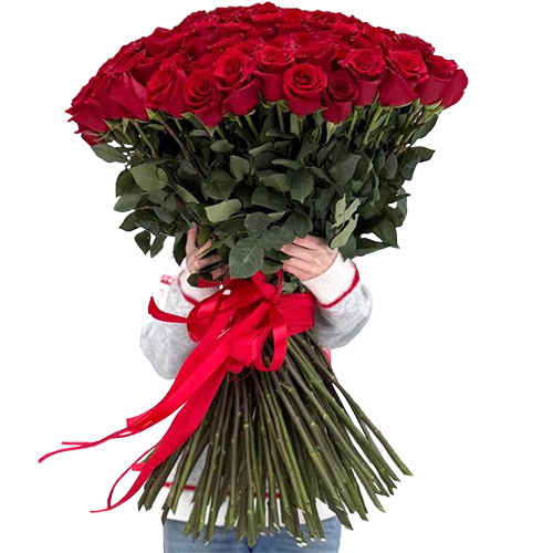 Фото товара 101 троянда "Фрідом" метрова у Чернівцях