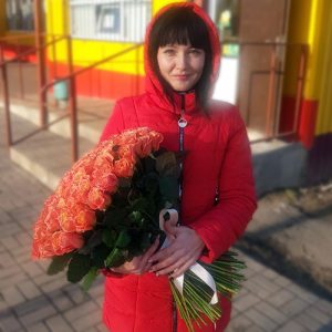 фото букета 51 оранжевая роза в Черновцах