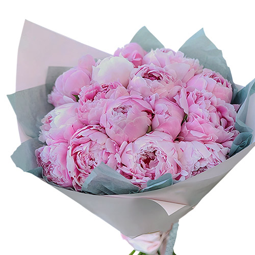 Фото товара 19 рожевих півоній у Чернівцях
