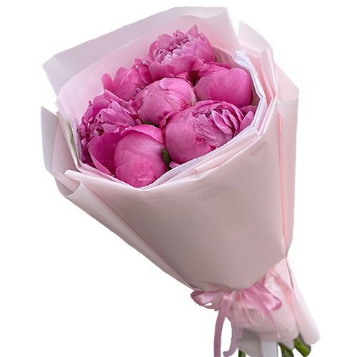 Фото товара 7 рожевих півоній у Чернівцях